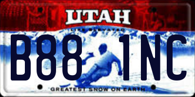 UT license plate B881NC