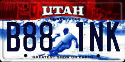 UT license plate B881NK