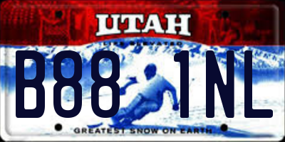 UT license plate B881NL