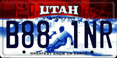 UT license plate B881NR