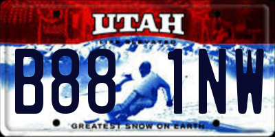 UT license plate B881NW