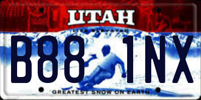UT license plate B881NX