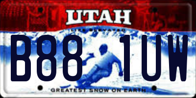 UT license plate B881UW