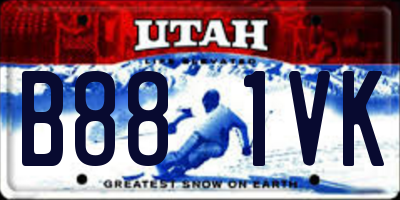 UT license plate B881VK