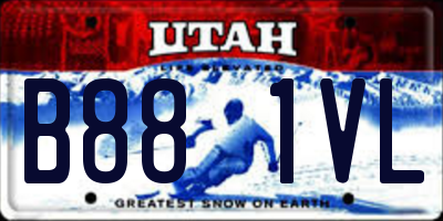 UT license plate B881VL