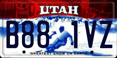 UT license plate B881VZ