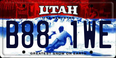 UT license plate B881WE
