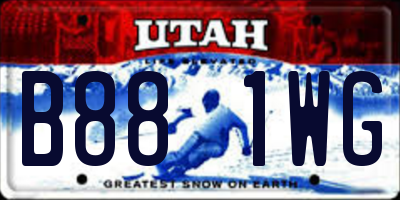UT license plate B881WG