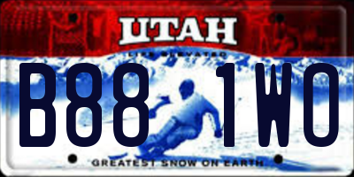 UT license plate B881WO