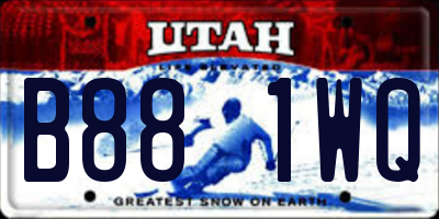UT license plate B881WQ