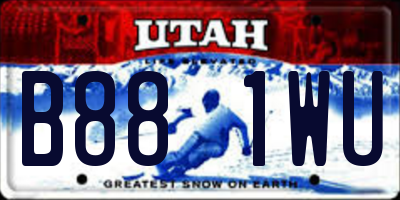 UT license plate B881WU