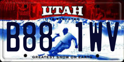 UT license plate B881WV
