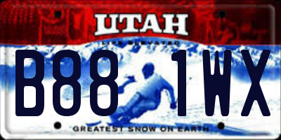 UT license plate B881WX