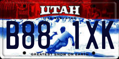 UT license plate B881XK