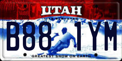 UT license plate B881YM