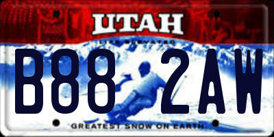 UT license plate B882AW
