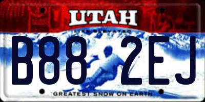 UT license plate B882EJ