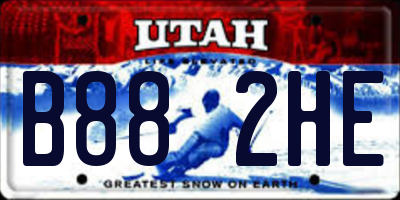 UT license plate B882HE