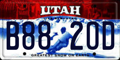 UT license plate B882OD