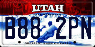 UT license plate B882PN