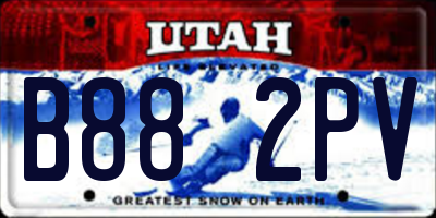 UT license plate B882PV