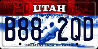 UT license plate B882QD