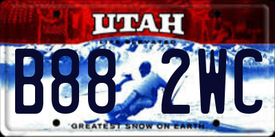 UT license plate B882WC