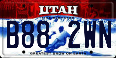 UT license plate B882WN