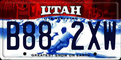 UT license plate B882XW