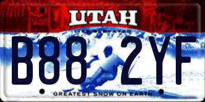 UT license plate B882YF