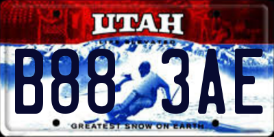UT license plate B883AE