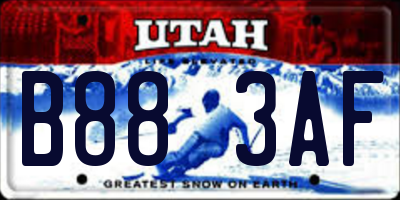 UT license plate B883AF