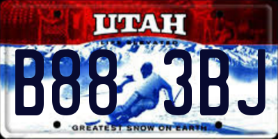 UT license plate B883BJ