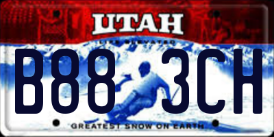 UT license plate B883CH