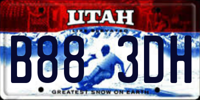 UT license plate B883DH