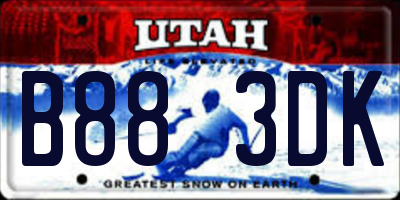 UT license plate B883DK