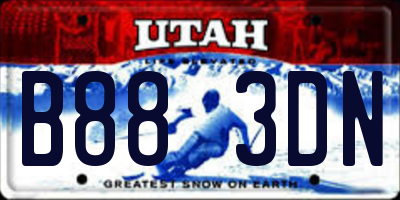 UT license plate B883DN
