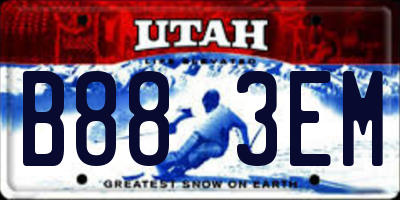 UT license plate B883EM