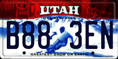 UT license plate B883EN