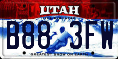 UT license plate B883FW