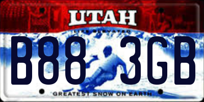 UT license plate B883GB