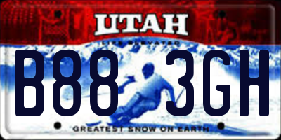 UT license plate B883GH