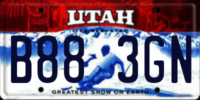 UT license plate B883GN