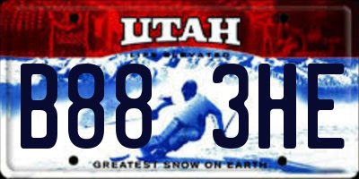 UT license plate B883HE
