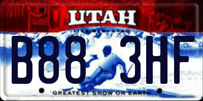 UT license plate B883HF