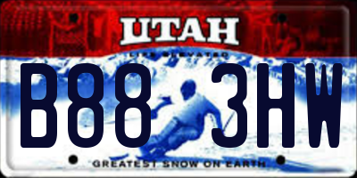 UT license plate B883HW