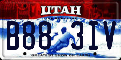 UT license plate B883IV