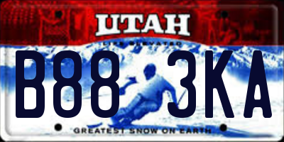 UT license plate B883KA