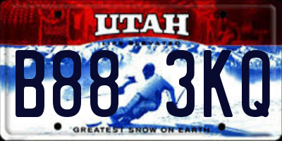 UT license plate B883KQ