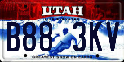UT license plate B883KV